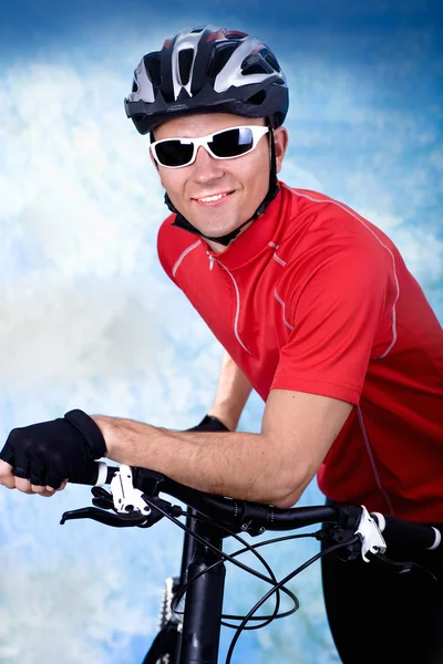 Adam Bisiklete binme — Stok fotoğraf