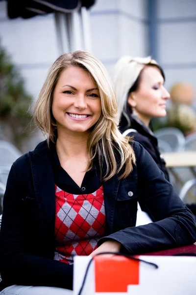 At a sidewalk cafe — Stock Photo, Image