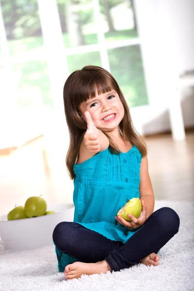 Jabłko dziewczyna — Zdjęcie stockowe
