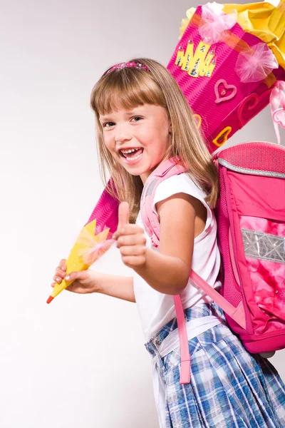 First grader girl — Stock Photo, Image