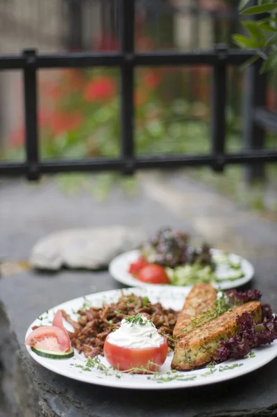 stock image Lamb gyros cheese dumplings