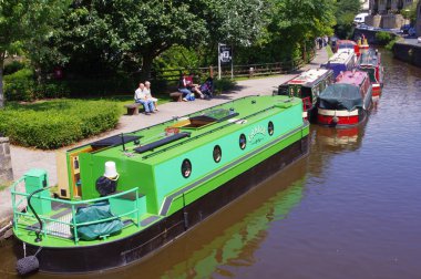 Barges in skipton canal clipart