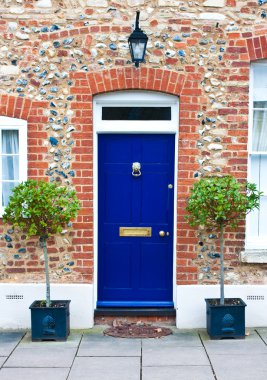 Blue front door clipart