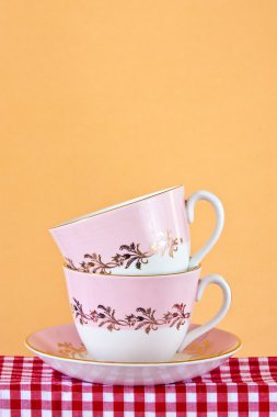 Two retro style teacups clipart