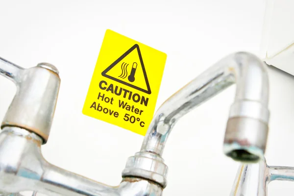 Varmvatten varning — Stockfoto