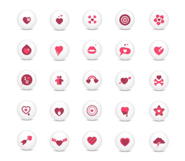 Love icons set clipart