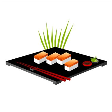 Vector illustration of sushi clipart