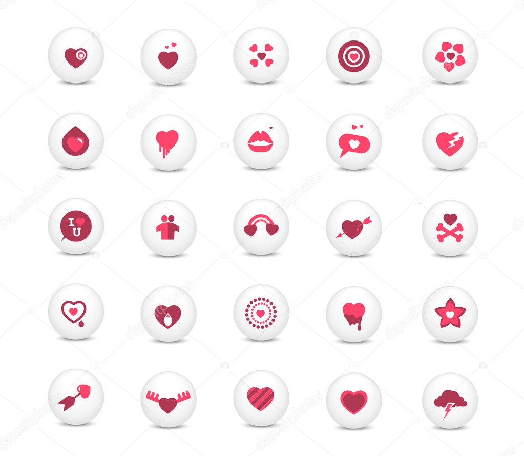 Love icons set