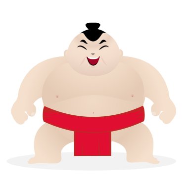 Cute sumo wrestler clipart