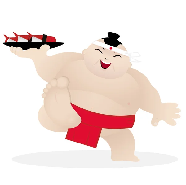 Mignon sumo sushi shef — Image vectorielle