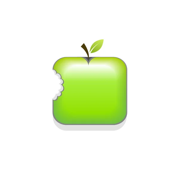 Icono de manzana verde — Vector de stock