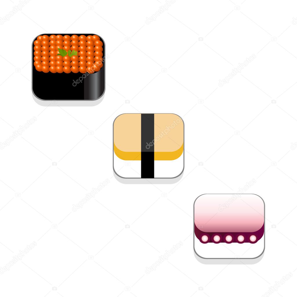Sushi icon set