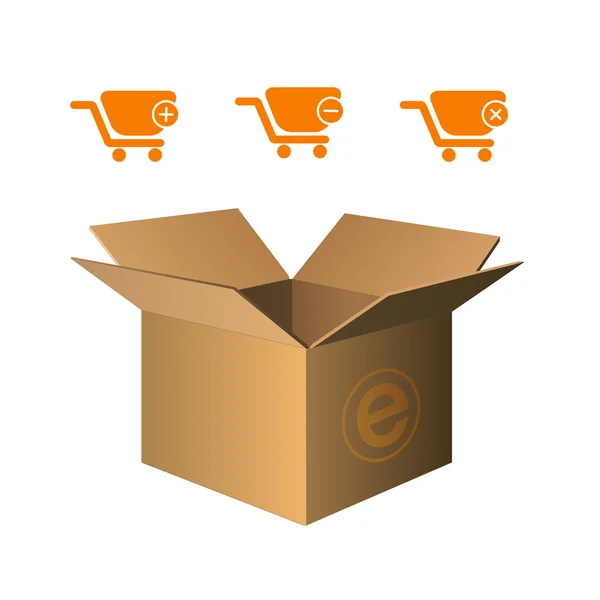 stock vector Shopping cart icons orange