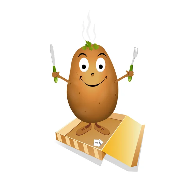 Pomme de terre heureuse — Image vectorielle