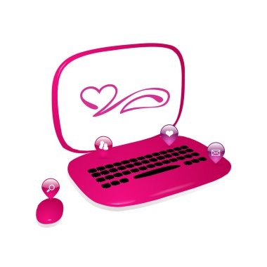 Dating icons and computer illustration clipart