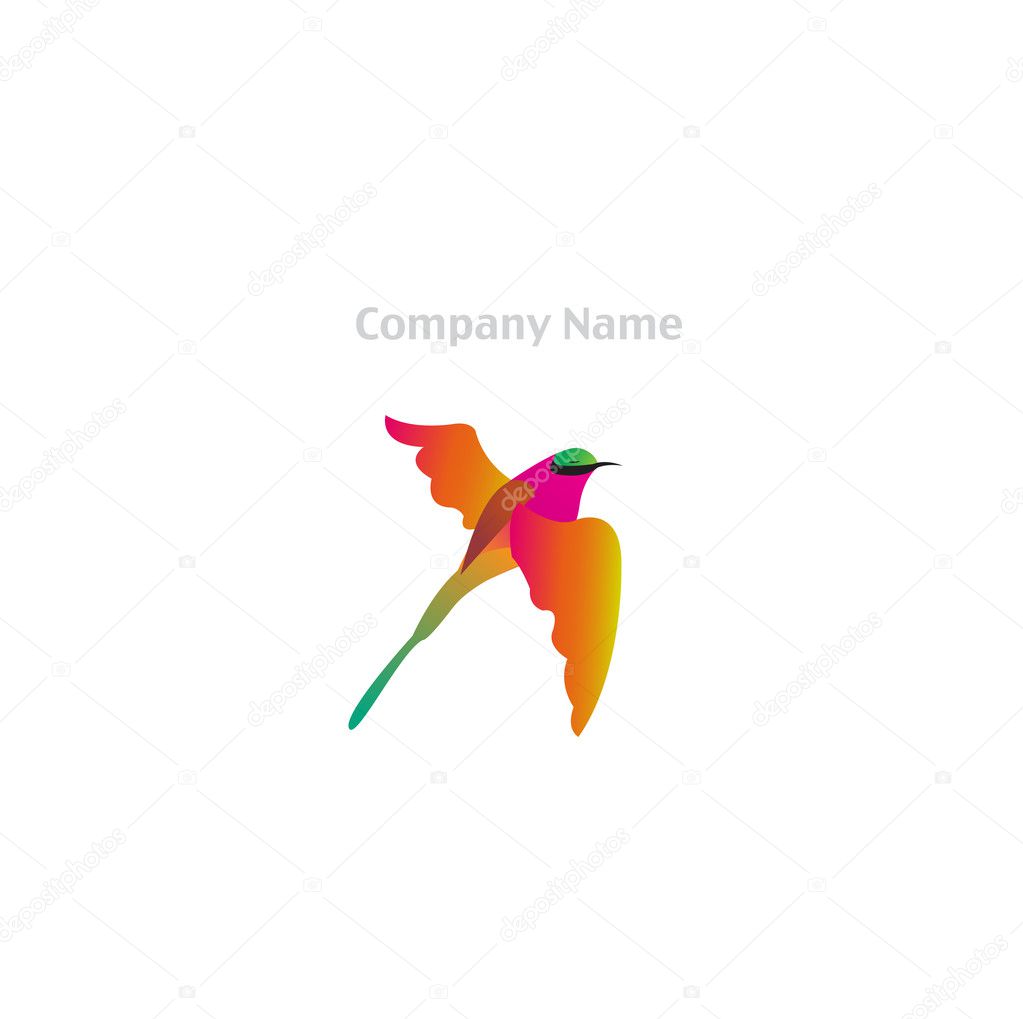 Swallow bird logo - vector