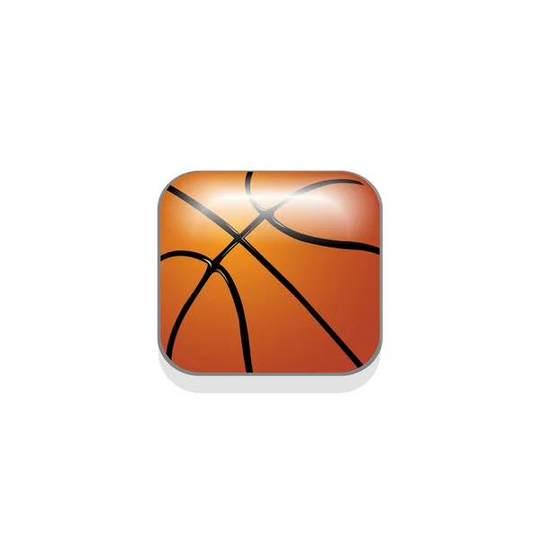 Quadratische Sportball-Ikone - Basketball — Stockvektor