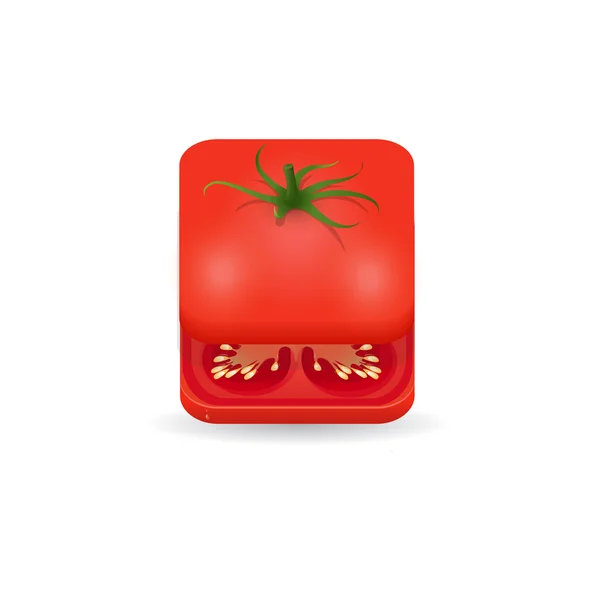 Tomaten-Ikone abgeschnitten — Stockvektor