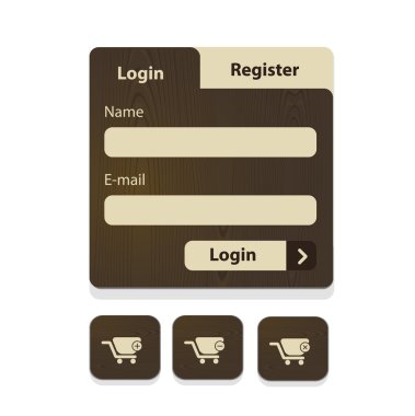 ahşap e-ticaret Icon set