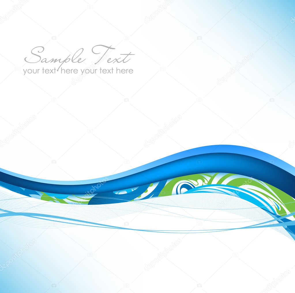 Blue and green Abstract fume waves
