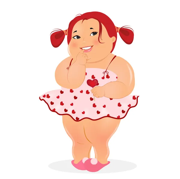 Cute chubby girl — Stock Vector