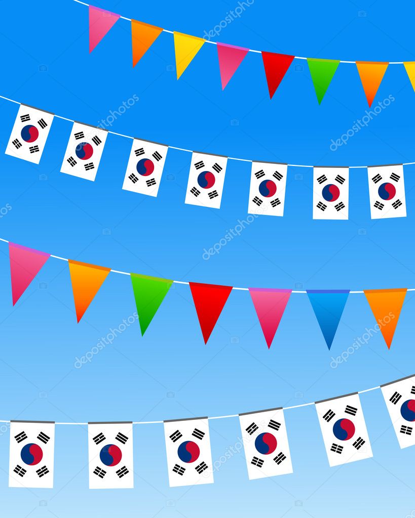 South Korea Bunting flags — Stock Vector © emirmd 6197783