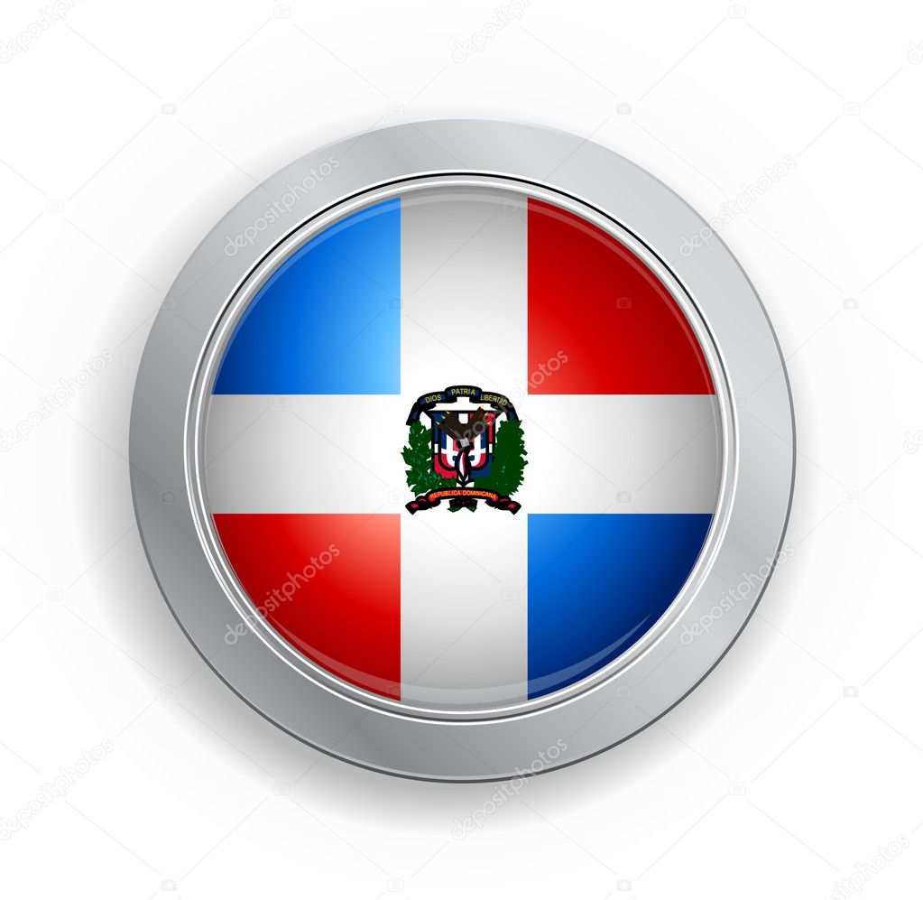 Dominican Republic Flag Button — Stock Vector © Emirmd #6534885