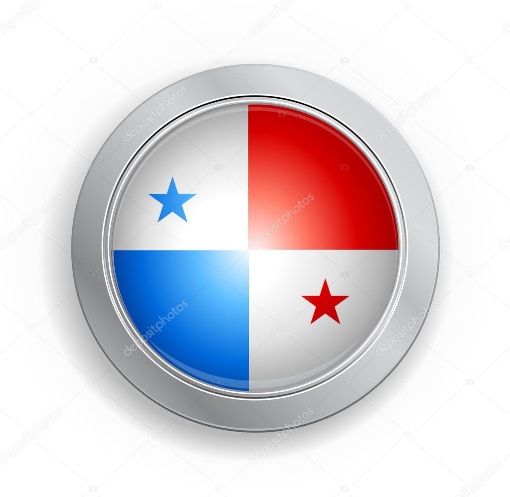 Panama Flag Button — Stock Vector © emirmd #6536747