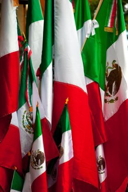 Mexican flags close up