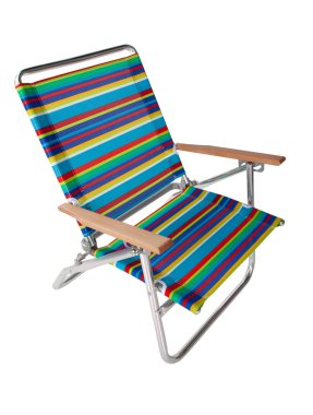 Colorful beach chair in white clipart