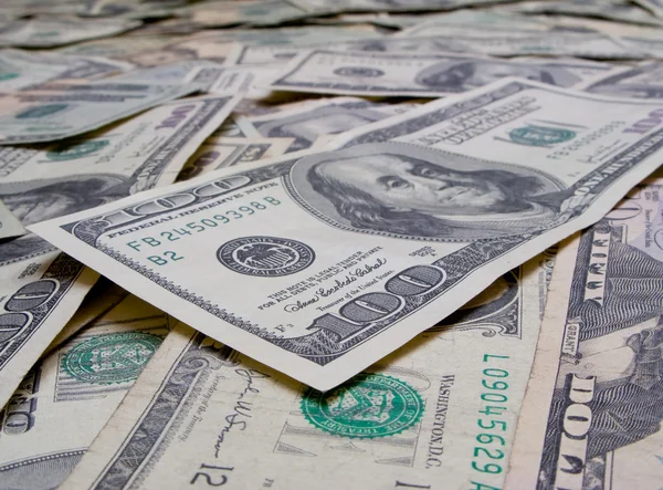 One hundred dollar bill close up. — Stock Photo, Image