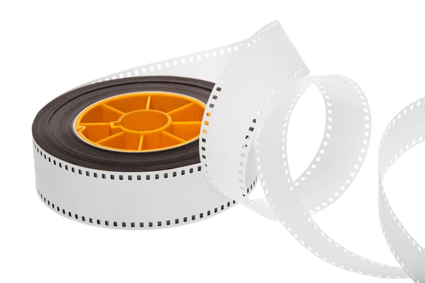 White film leader and reel — Stock Photo, Image