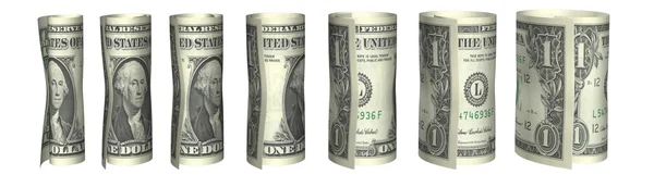 Dolar účty graf v bílém — Stock fotografie