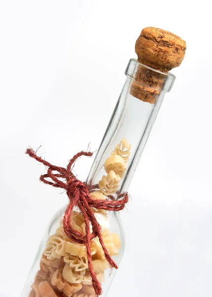Italian pasta and bottle — Stock Photo, Image