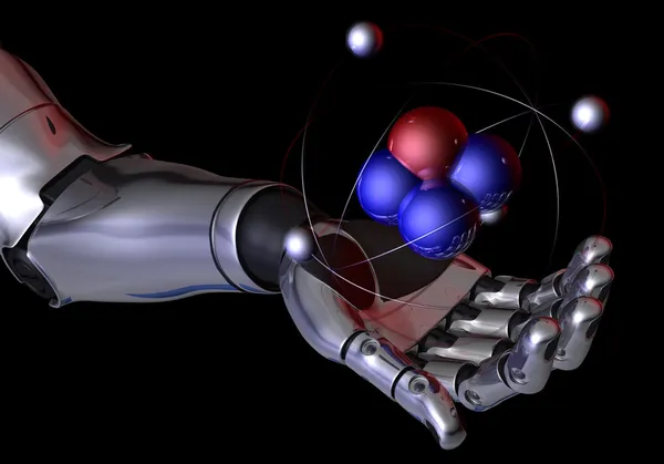 Robot and atom — Stock Photo, Image