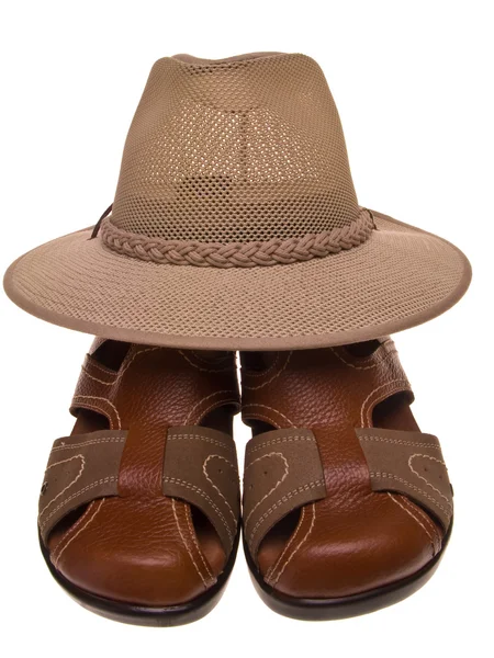 Sandalias y sombrero —  Fotos de Stock