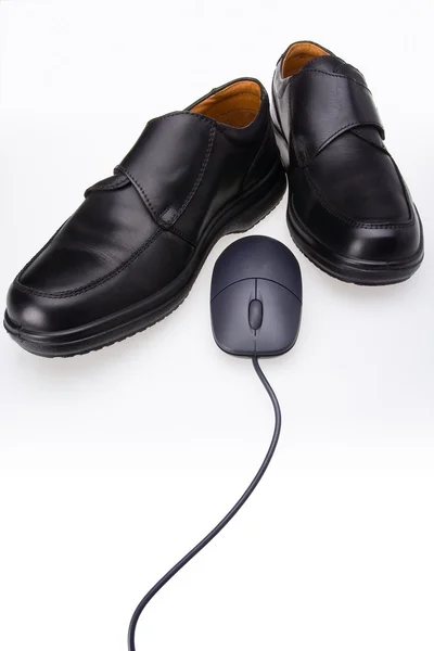 Sapatos e rato — Fotografia de Stock