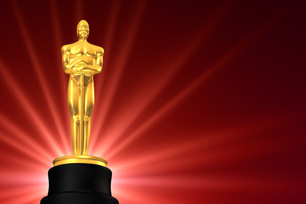 Film award in red with copy space Stock Picture