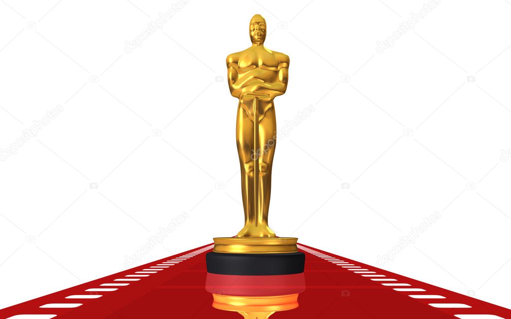 Oscar Statuette Isolated editorial stock image. Illustration of motion -  109010014