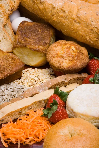 Bread ingredients vertical 1 — Stock Photo, Image