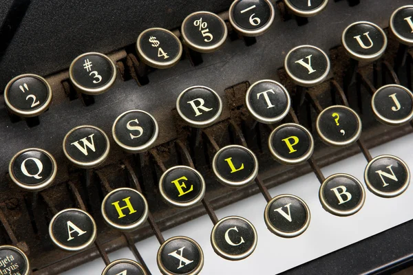 Old typewriter help — Stock Photo, Image