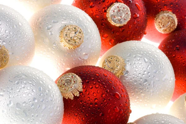 Christmas ornament with water drops detail — Stock Photo, Image