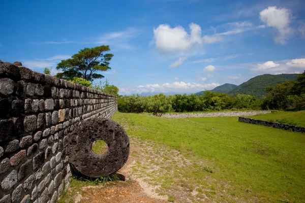 stock image Ballcourt in Xochicalco. Ring Detail