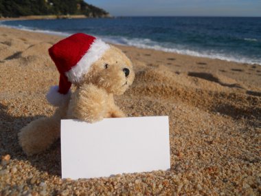 Christmas beach advertisement clipart