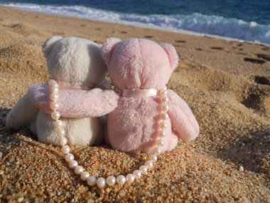 Teddy bears and pearls clipart