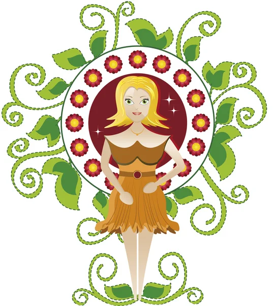 Women and branches. — Stock Vector
