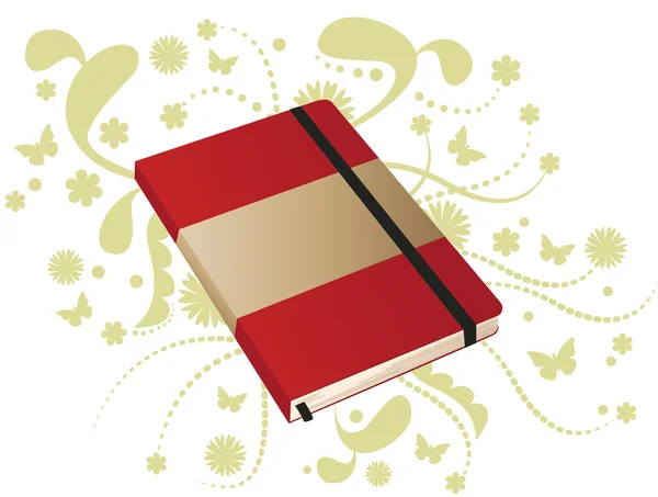 Röd bok anteckningar. — Stock vektor