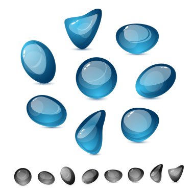 Glass stones, vector clipart