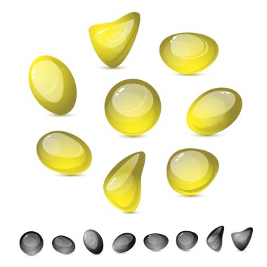 Glass stones, vector clipart