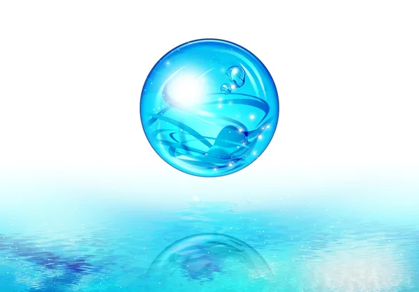 Kabarcık mavi su — Stok fotoğraf